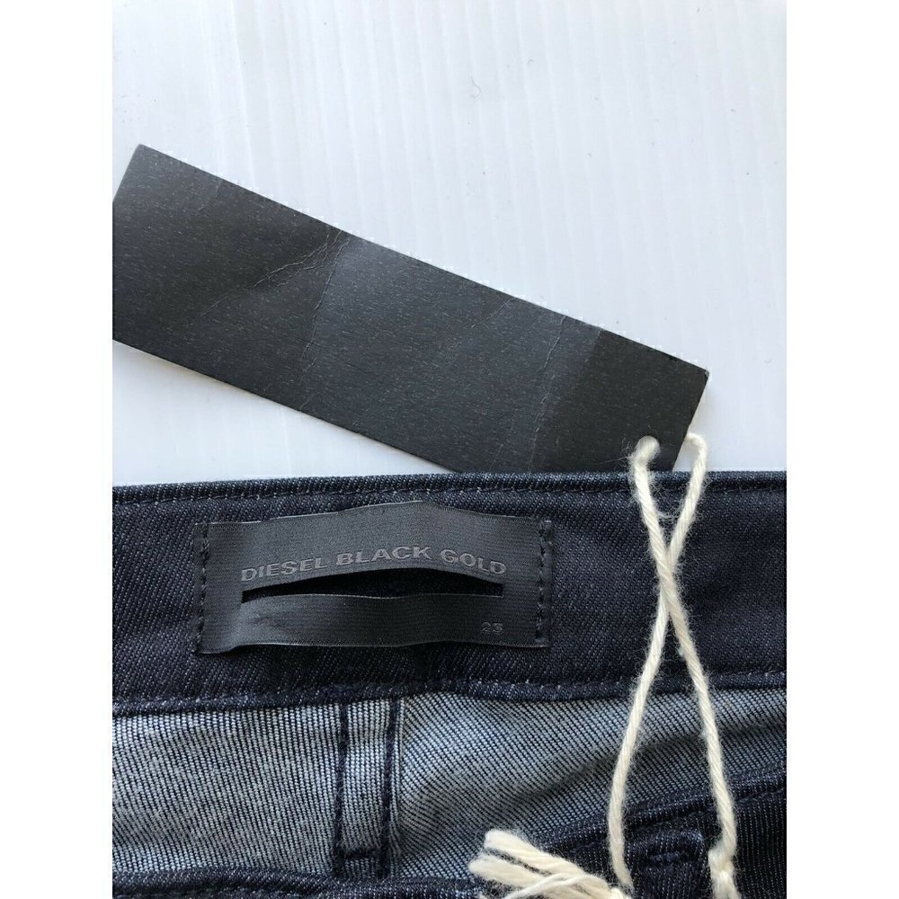 Diesel Black Gold Dark Navy Ceress Leather Jeans - Picture 7 of 12